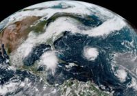 Satellite images show hurricanes lined up in Atlantic Ocean