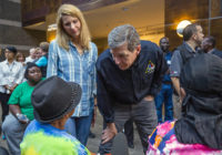 Gov. Cooper visits with evacuees at UNC hurricane shelter