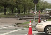 Tornado damages building, power poles in Pasadena