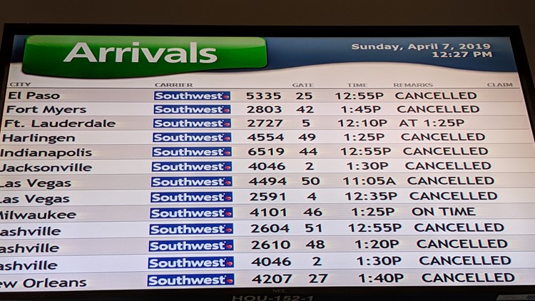 Hobby Airport cancels flights due to severe weather