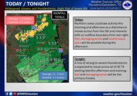 Thunderstorms expected in southeast Texas