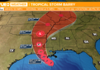 Tropical Storm Barry slow-moving and gaining strength