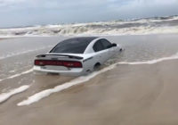 Sand swallows car on Alabama coast as Tropical Storm Barry approaches