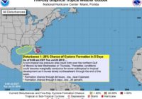 Hurricane center issues low chances for Gulf storm development