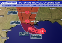 Tropical disturbance continues to strengthen in the Gulf of Mexico, expected to become hurricane