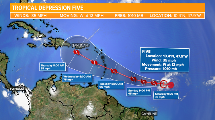 Tropical Depression Five forms as peak of hurricane season approaches ...