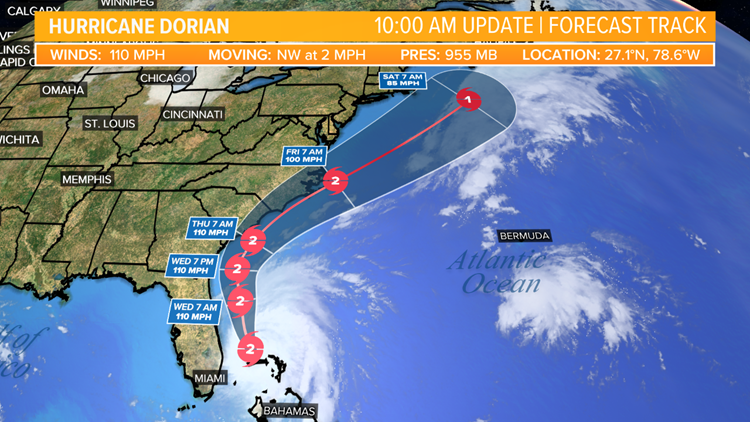 Dorian forecast track