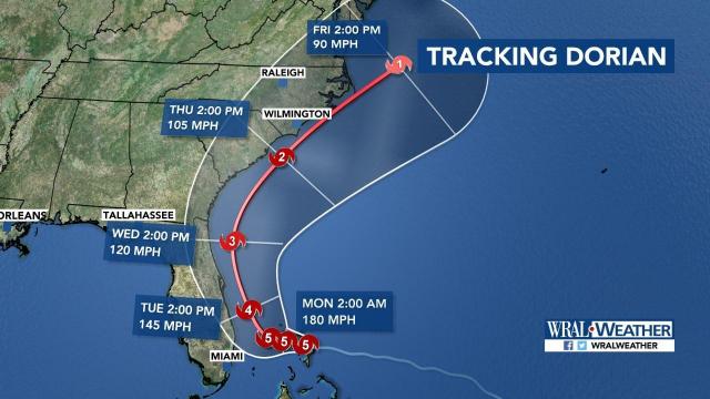 Hurricane Dorian 5 p.m. Sunday update