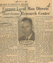 Dr. Robert H. Simpson in a April 29, 1956 Caller-Times clipping. The Corpus Christi native helped invent the Saffir-Simpson hurricane wind scale and was the director of the National Hurricane Center from 1968 to 1974.