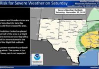 Cold front moves into Houston bringing showers and possible tornadoes