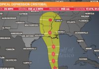 Cristobal downgraded but is expected to become a tropical storm again in the Gulf of Mexico