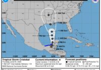 Tropical Storm Cristobal continues moving north