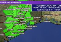 Flash Flood Watch goes into effect from tonight through tomorrow morning