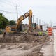 Construction crews work to widen Road Rodd Field Road from Saratoga Boulevard to Yorktown Boulevard on Tuesday, July 23, 2019.