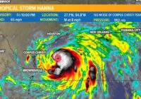 Tropical Storm Hanna expected to become hurricane by today's landfall