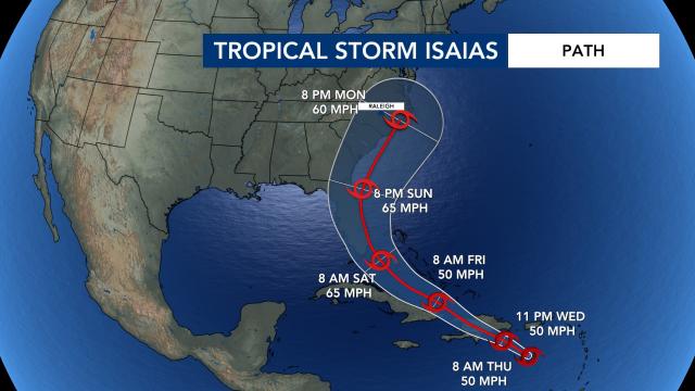Tropical Storm Isaias Forms In Atlantic Could Hit Nc On Monday Weather Preppers 9050