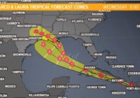 Hurricane Marco's path shifts back west; Tropical Storm Laura's path remains unchanged