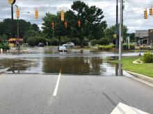 Tar River flooding in Nashville, NC is taking over streets