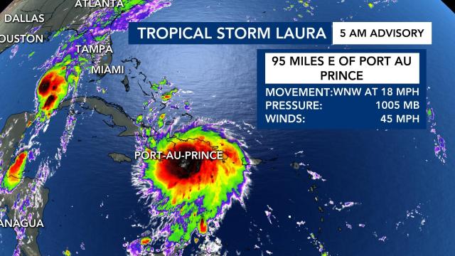 Tropical Storm Laura as of 5 a.m., August 23