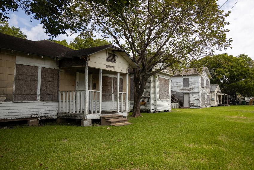 The damaged houses near Sandra Edwards' home in the Fifth Ward. Hurricane Harvey hit the area hard.