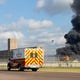 Emergency crews respond to a pipeline explosion near Lantana and Up River road in Corpus Christi, Texas on Friday, Aug. 21, 2020.