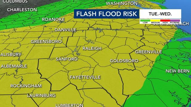 There is a medium risk for flooding in our area starting Tuesday