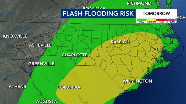 Low to medium risk for flooding on Friday