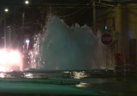 Watch: Large water main break floods roads in East Downtown