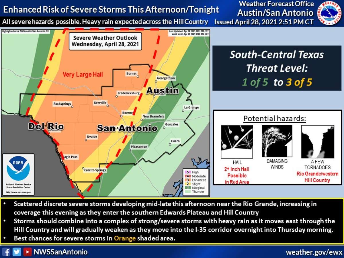 Tornado Watch Issued As Storms Develop Around San Antonio Area ...