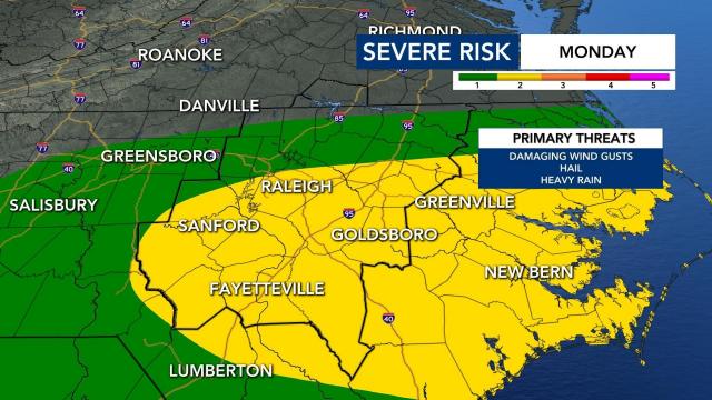 Severe weather risk for Monday, May 10