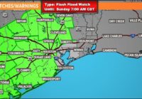 TIMELINE: Flash Flood Watch remains in effect through Sunday morning