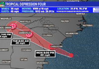 Tropical Storm Danny nearing landfall along South Carolina coast