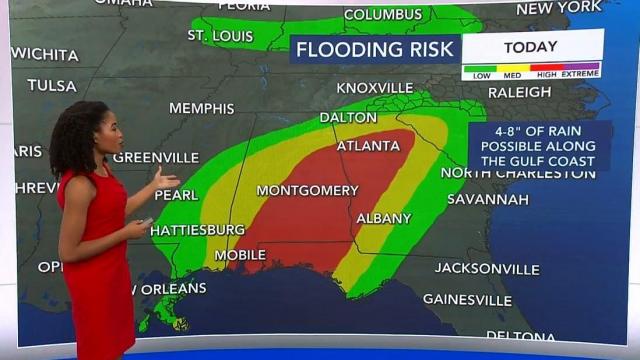 Flooding risk from Tropical Storm Claudette