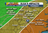 TIMELINE: Outer bands of Tropical Storm Elsa begin to push into North Carolina