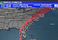 4 pm: Elsa remains a strong Tropical Storm as it continues northward