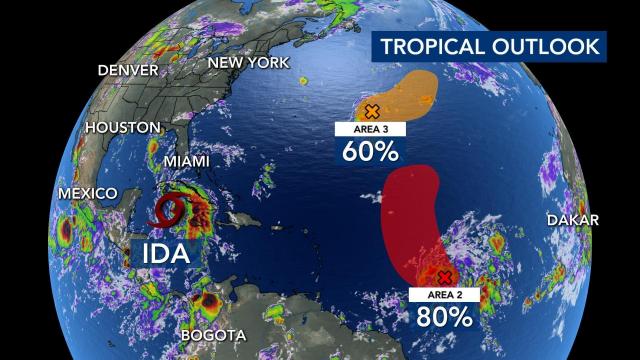 Three systems in the Atlantic