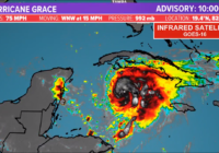 Grace strengthens to hurricane with 75 mph winds; Landfall expected near Cancun, Cozumel