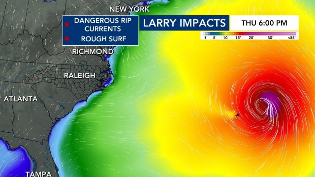 Hurricane Larry coastal impacts 