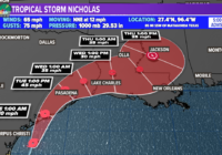 Nicholas upgrades to hurricane status as it approaches landfall in Texas