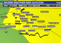 Damaging wind, small hail, potential flooding possible across Carolinas Wednesday