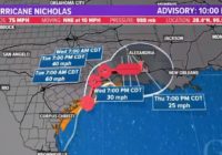 Hurricane Nicholas bearing down on the Texas coast