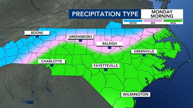 Where snow is most likely