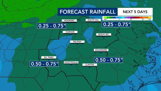 Forecast rainfall: March 15-19, 2022