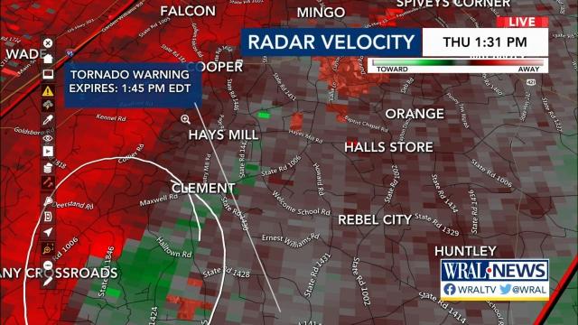 Tornado warning in Sampson County 