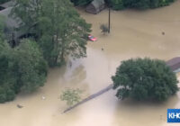 Flooding in progress: Where rivers and streams are out of their banks and where they're close