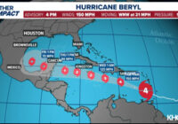 Hurricane Beryl remains a Cat. 4 storm as it moves through Caribbean