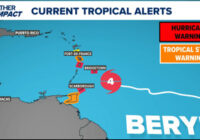 Hurricane Beryl remains a Cat. 4 storm as it heads west | TS Chris forms in SW Gulf