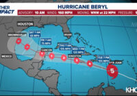 10 A.M. BERYL UPDATE: Still a Cat. 5 hurricane with max winds at 160 mph | See latest track