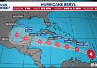 Hurricane Beryl strengthens even more, as winds reach 155 mph